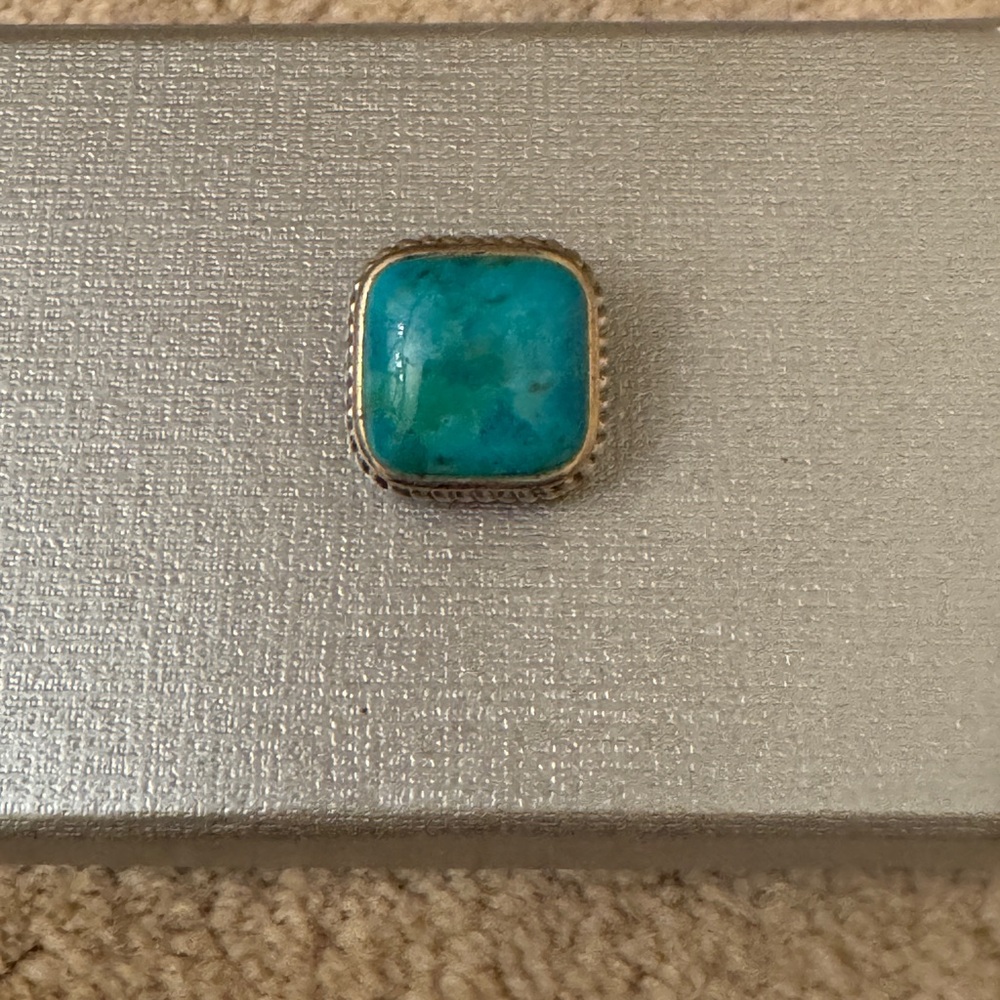 Paul Deasy blue turquoise two tone sterling silver pendant